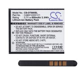CAMERON SINO Alcatel OT-2045 / OT-815 / 2005 CAMERON SINO akku 800mAh LI-ION CAB3122001C1, BTR510AB kompatiblis CS-OT880SL small