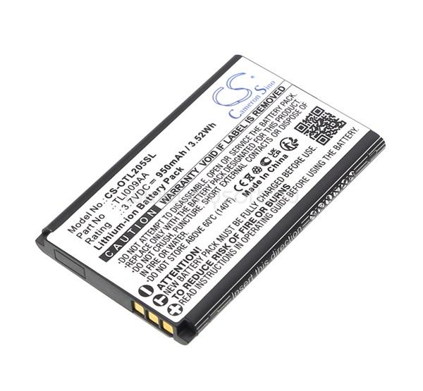 CAMERON SINO Alcatel OT-2053D / OT-2038X Li-Ion akku 3.7V / 950mAh, Alcatel TLI009AA kompatibilis, FEKETE