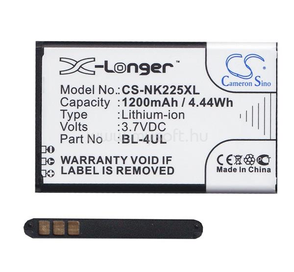 CAMERON SINO Nokia 6310 (2021) / 220 4G / 3310 (2017) CAMERON SINO Li-Ion akku 3.7V/1200mAh, BL-4WL kompatibilis, FEKETE