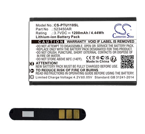 CAMERON SINO CAMERON SINO Li-Ion akku 3.7V/1200mAh, Panasonic 523450AR kompatibilis, FEKETE