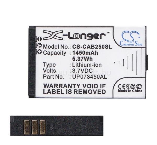 CAMERON SINO CAT B25 Li-Ion akku 3.7V/1450mAh, CAT UP073450AL kompatibilis, FEKETE