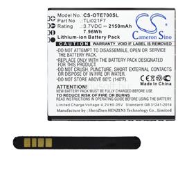 CAMERON SINO Li-Ion akku 3.7V/2150mAh, Alcatel TLi021F7 kompatibilis CS-OTE700SL small
