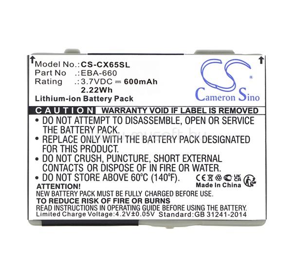 CAMERON SINO Siemens CF62 / S65 / M65 Li-Ion akku 3.7V/600mAh, BenQ-Siemens EBA-660 kompatibilis, SZÜRKE
