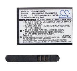 CAMERON SINO Samsung GT-E1270 / GT-E1280 / GT-E1200 CAMERON SINO Li-Ion akku 3.7V/650mAh, Samsung AB463446BC kompatibilis, FEKETE CS-SM2550SL small