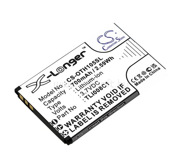 CAMERON SINO CAMERON SINO Li-Ion akku 3.7V/700mAh, Alcatel TLi008C1 kompatibilis, FEKETE