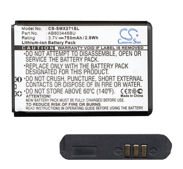 CAMERON SINO Samsung Xcover 271 CAMERON SINO Li-Ion akku 3.7V/750mAh, Samsung AB803446BA kompatibilis, FEKETE