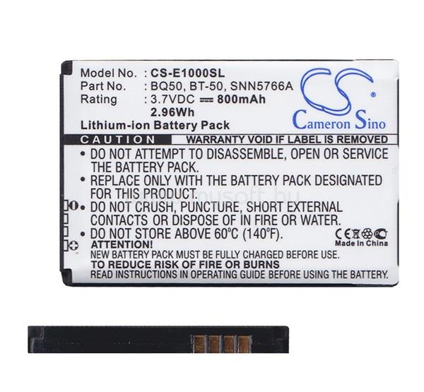 CAMERON SINO Motorola Wilder / W396 / W397 CAMERON SINO Li-Ion akku 3.7V/800mAh, Motorola BQ50 kompatibilis, FEKETE