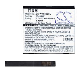 CAMERON SINO Li-Ion akku 3.7V/800mAh, Wayteq 554844P kompatibilis, FEKETE CS-WTX820SL small
