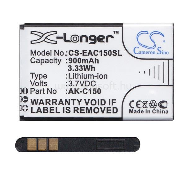 CAMERON SINO Alcatel OT-2053D / 2003 / Telme C151 Li-Ion akku 3.7V/900mAh, Emporia AK-C150 kompatibilis, FEKETE