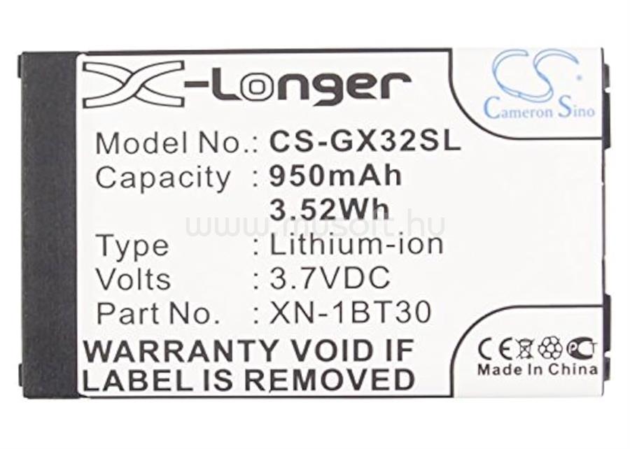CAMERON SINO Sharp GX-17 / GX-25 / GX-15 Li-Ion akku 3.7V/950mAh, XN-1BT30 kompatibilis