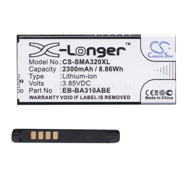 CAMERON SINO Samsung A3 (2016) CAMERON SINO Li-Ion akku 3.85V/2300mAh, Samsung EB-BA310ABE kompatibilis, FEKETE