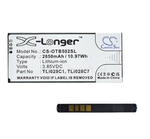 CAMERON SINO Alcatel 1B (2020) CAMERON SINO Li-Ion akku 3.85V/2850mAh, Alcatel TLi028C1 kompatibilis, FEKETE