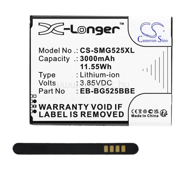 CAMERON SINO Samsung Xcover 5 CAMERON SINO Li-Ion akku 3, Samsung EB-BG525BBE kompatibilis, FEKETE