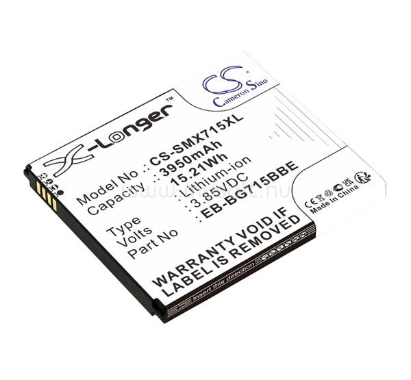 CAMERON SINO Samsung Xcover Pro CAMERON SINO Li-Ion akku 3.85V/3950mAh, Samsung EB-BG715BBE kompatibilis, FEKETE