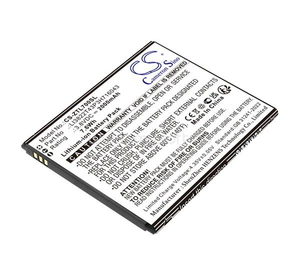 CAMERON SINO ZTE Blade L7 Li-Ion akku 3.8V / 2000mAh, ZTE LI3822T43P3H716043 kompatibilis, FEKETE