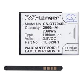 CAMERON SINO Alcatel U5 4G / Vodafone Smart turbo 7 CAMERON SINO Li-Ion akku 3.8V/2000mAh, Optus TLi020F1 kompatibilis, FEKETE CS-OT704SL small