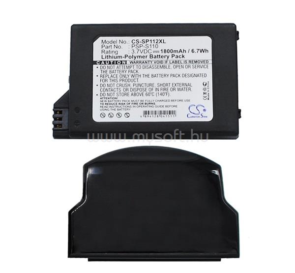CAMERON SINO Li-Polymer akku 3.7V/1800mAh, Sony PSP-S110 kompatibilis, FEKETE