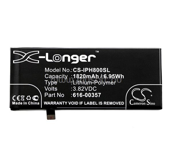 CAMERON SINO iPhone 8 4.7 Li-Polymer akku 3.82V/1820mAh, Apple 616-00357 kompatibilis, FEKETE
