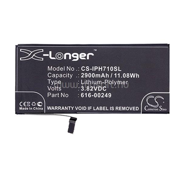 CAMERON SINO iPhone 7 Plus 5.5 Li-Polymer akku 3.82V/2900mAh, Apple 616-00249 kompatibilis, FEKETE
