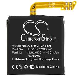 CAMERON SINO Huawei Watch GT 3 46mm / GT 2 Pro CAMERON SINO Li-Polymer akku 3.82V/450mAh, Huawei HB532729ECW kompatibilis, FEKETE CS-HGT246SH small
