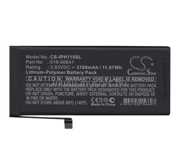 CAMERON SINO iPhone 11 Li-Polymer akku 3.83V/3100mAh, Apple 616-00641 kompatibilis, FEKETE
