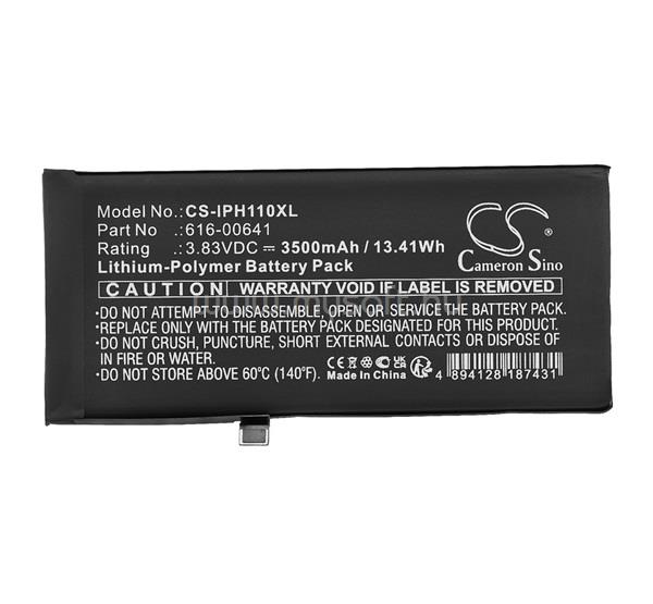 CAMERON SINO iPhone 11 CAMERON SINO Li-Polymer akku 3.83V/3500mAh, Apple 616-00641 kompatibilis, FEKETE
