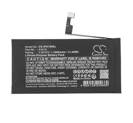 CAMERON SINO iPhone 15 CAMERON SINO Li-Polymer akku 3.85V / 3500mAh, Apple A3018 kompatibilis, FEKETE CS-IPH150SL small