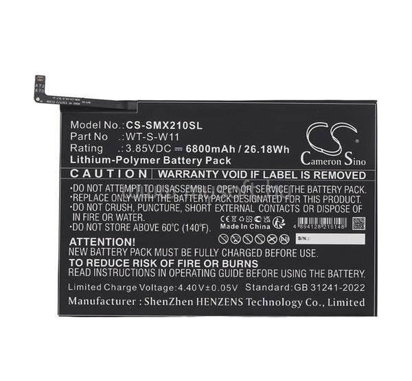 CAMERON SINO Samsung Tab A9 Plus 5G Li-Polymer akku 3.85V / 6800mAh, Samsung WT-S-W11 kompatibilis, FEKETE