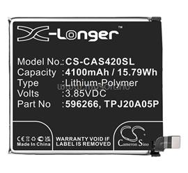 CAMERON SINO CAT S42 Li-Polymer akku 3.85V/4100mAh, CAT 596266 kompatibilis, FEKETE CS-CAS420SL small
