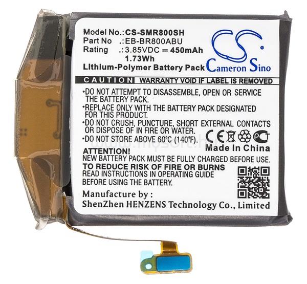 CAMERON SINO Samsung Watch 46mm Li-Polymer akku 3.85V/450mAh, Samsung EB-BR800ABU kompatibilis, FEKETE