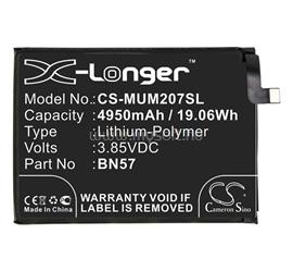 CAMERON SINO Poco X3 Pro / X3 NFC CAMERON SINO Li-Polymer akku 3.85V/4950mAh, Poco BN57 kompatibilis, FEKETE CS-MUM207SL small