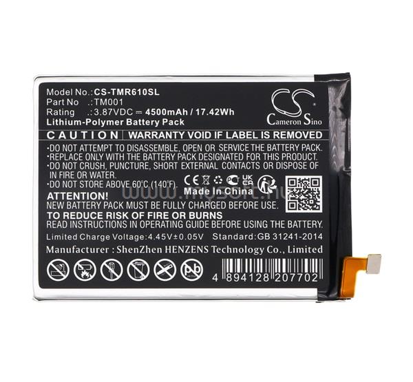 CAMERON SINO T Phone Pro 5G (2022) CAMERON SINO Li-Polymer akku 3.87V / 4500mAh, T-Mobile TM001 kompatibilis, FEKETE