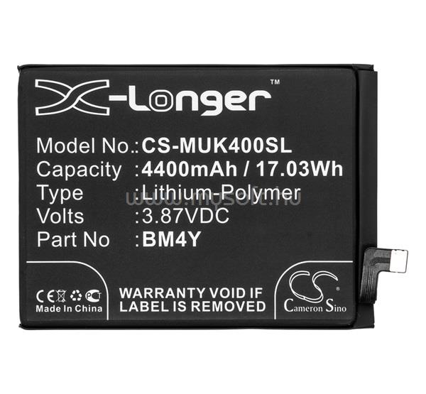 CAMERON SINO Poco F3 / Xiaomi Mi 11i CAMERON SINO Li-Polymer akku 3.87V/4400mAh, Xiaomi BM4Y kompatibilis, FEKETE