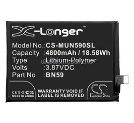 CAMERON SINO Poco M5s / Redmi Note 10 4G CAMERON SINO Li-Polymer akku 3.87V/4800mAh, Redmi BN59 kompatibilis, FEKETE CS-MUN590SL small