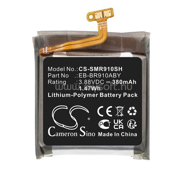 CAMERON SINO Samsung Watch 5 44 mm Li-Polymer akku 3.88V/380mAh, Samsung EB-BR910ABY kompatibilis, FEKETE