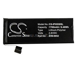 CAMERON SINO iPhone 5S Li-Polymer akku 3.8V/1700mAh, Apple 616-0652 kompatibilis, FEKETE CS-IPH530SL small
