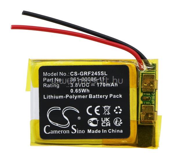 CAMERON SINO Garmin Forerunner 245 Music / Forerunner 245 Li-Polymer akku 3, Garmin 361-00086-11 kompatibilis, FEKETE