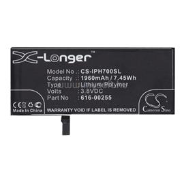 CAMERON SINO iPhone 7 4.7 Li-Polymer akku 3.8V/1960mAh, Apple 616-00255 kompatibilis CS-IPH700SL small