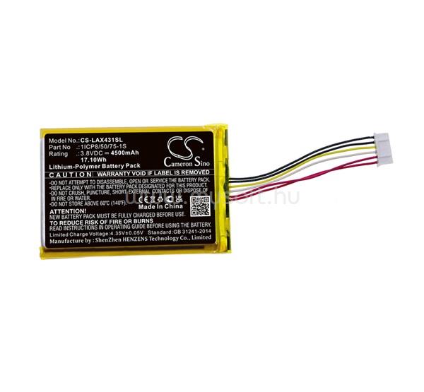 CAMERON SINO Li-Polymer akku 3.8V/4500mAh, Launch 1ICP8/50/75-1S kompatibilis, FEKETE