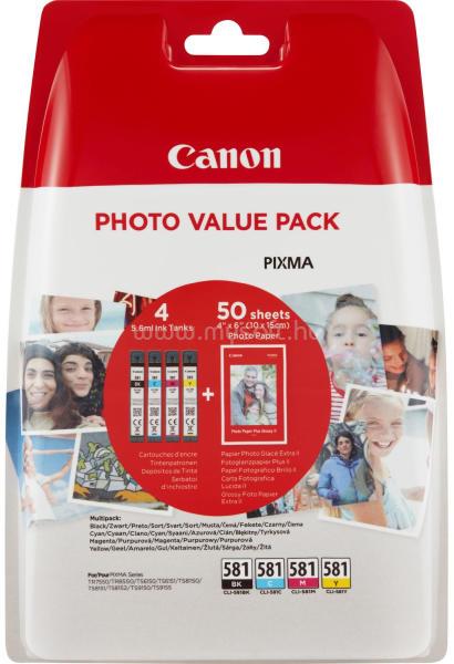 CANON CLI-581 színes eredeti tintapatron multipack + fotópapír