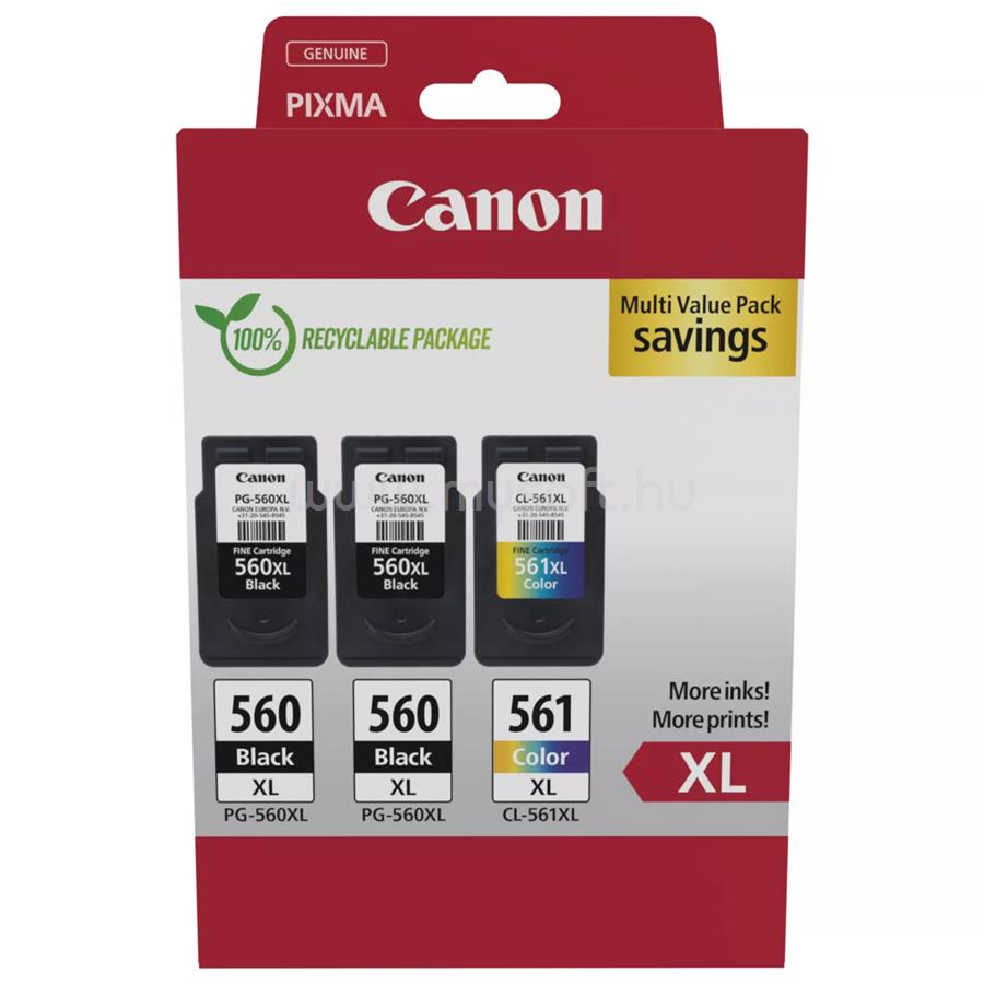 CANON Patron 2x PG-560BK XL/ CL561Color XL Fekete/Színes multipakk  (2x14,3ml/1x12,2ml)