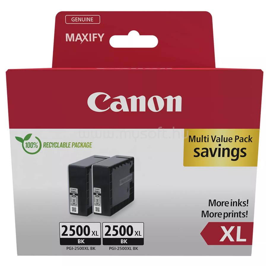 CANON Patron 2x PGI-2500XL BK Fekete (2x 70,9ml)