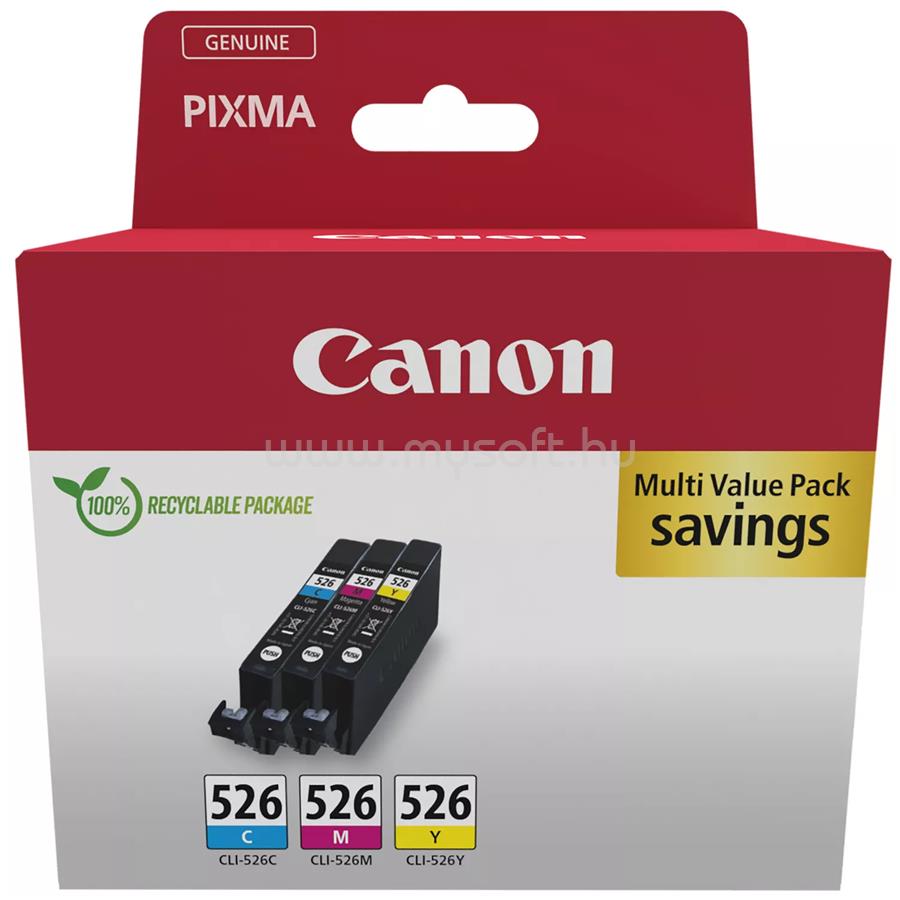 CANON Patron CLI-526C/M/Y Cián/Magenta/Sárga multipakk (3x9ml)