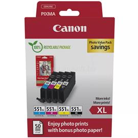CANON Patron CLI-551BK/C/M/Y XL Fekete/Cián/Magenta/Sárga multipakk (4x11ml) 6443B008 small