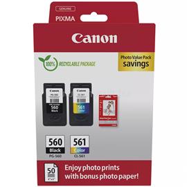 CANON Patron PG-560BK/CL-561Color Fekete/Színes multipakk (1x7,5ml/1x8,3ml) + Fotópapír 3713C008 small
