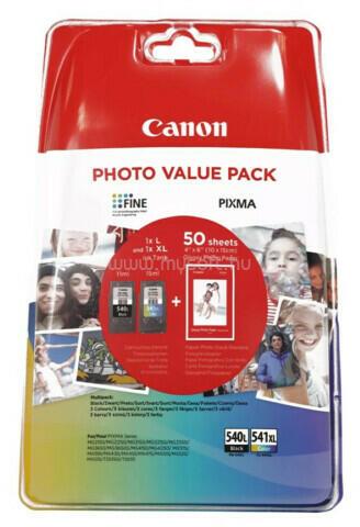 CANON Patron PG-540L BK/ CL-541XL Color Fekete/Színes multipakk (1x11ml/1x15ml) + Fotópapír