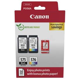 CANON Patron PG-575/CL-576 Fekete/Színes multipakk (100 oldal/ 400 oldal) + Fotópapír 5438C004 small
