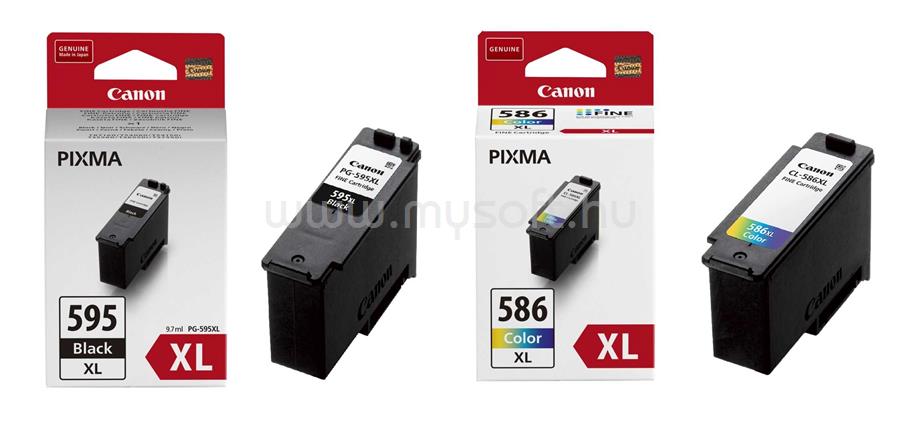 CANON Patron PG-595XL BK / CL-586XL Color Fekete/Színes multipakk (1x10ml/1x14ml) + Fotópapír