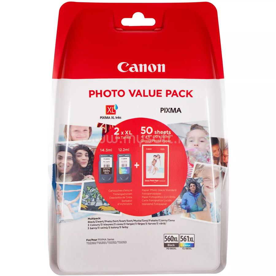 CANON Patron PG-560BK XL/ CL561Color XL Fekete/Színes multipakk (1x12,2ml/1x14,3ml)