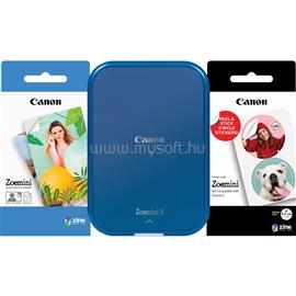 CANON Zoemini 2 hordozható fotónyomtató (kék) + Zink Zoemini fotópapír (5x7.6cm, 20 lap) + Zink kör alakú öntapadós fotópapír (3.3cm, 10 lap) 5452C008 small